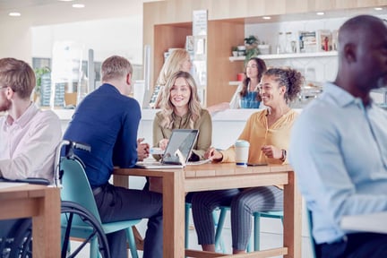 Colleagues sharing a meal