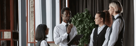 Hospitality professionals at work